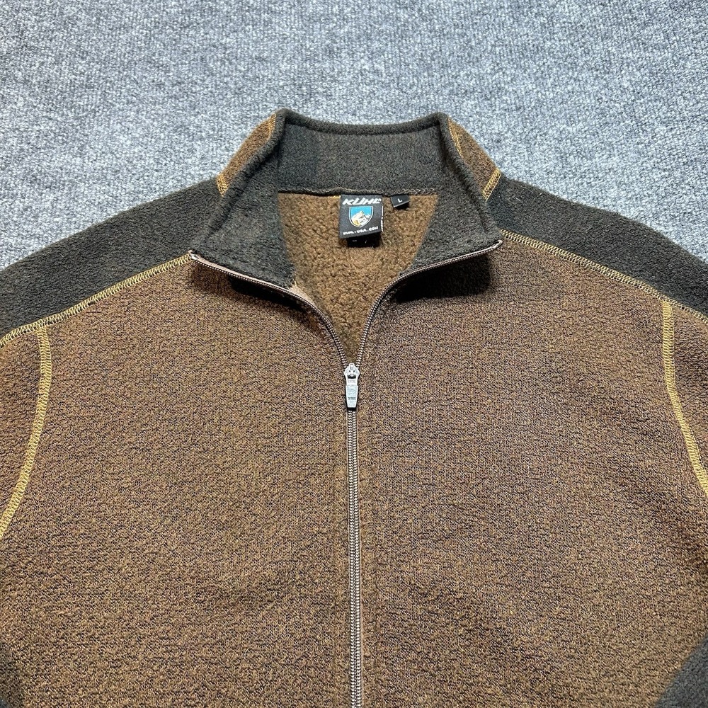🏔️ Kuhl Alfpaca Fleece Jacket Mens Large Olive Green Full Zip Outdoor Gorpcore